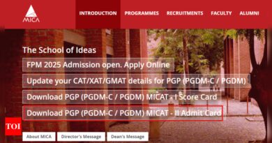 MICAT phase 2 admit card 2025 released at mica.ac.in: Check direct link here